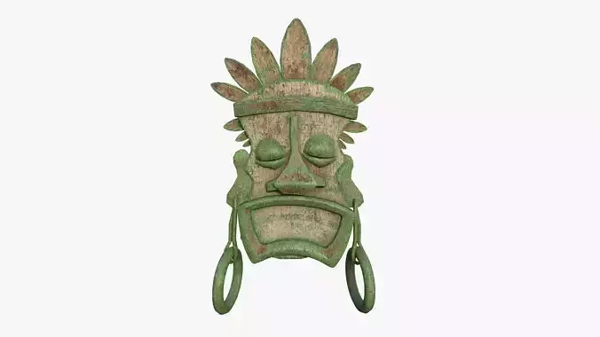Tribal Mask J09 Wood Mud - Costume Character Design Low-poly 3D model