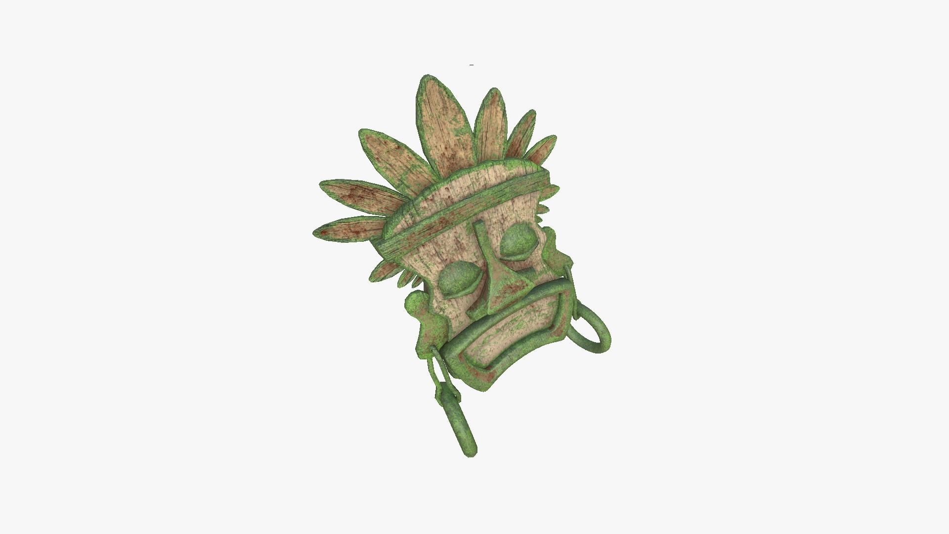 Tribal Mask J09 Wood Mud - Costume Character Design Low-poly 3D model_2