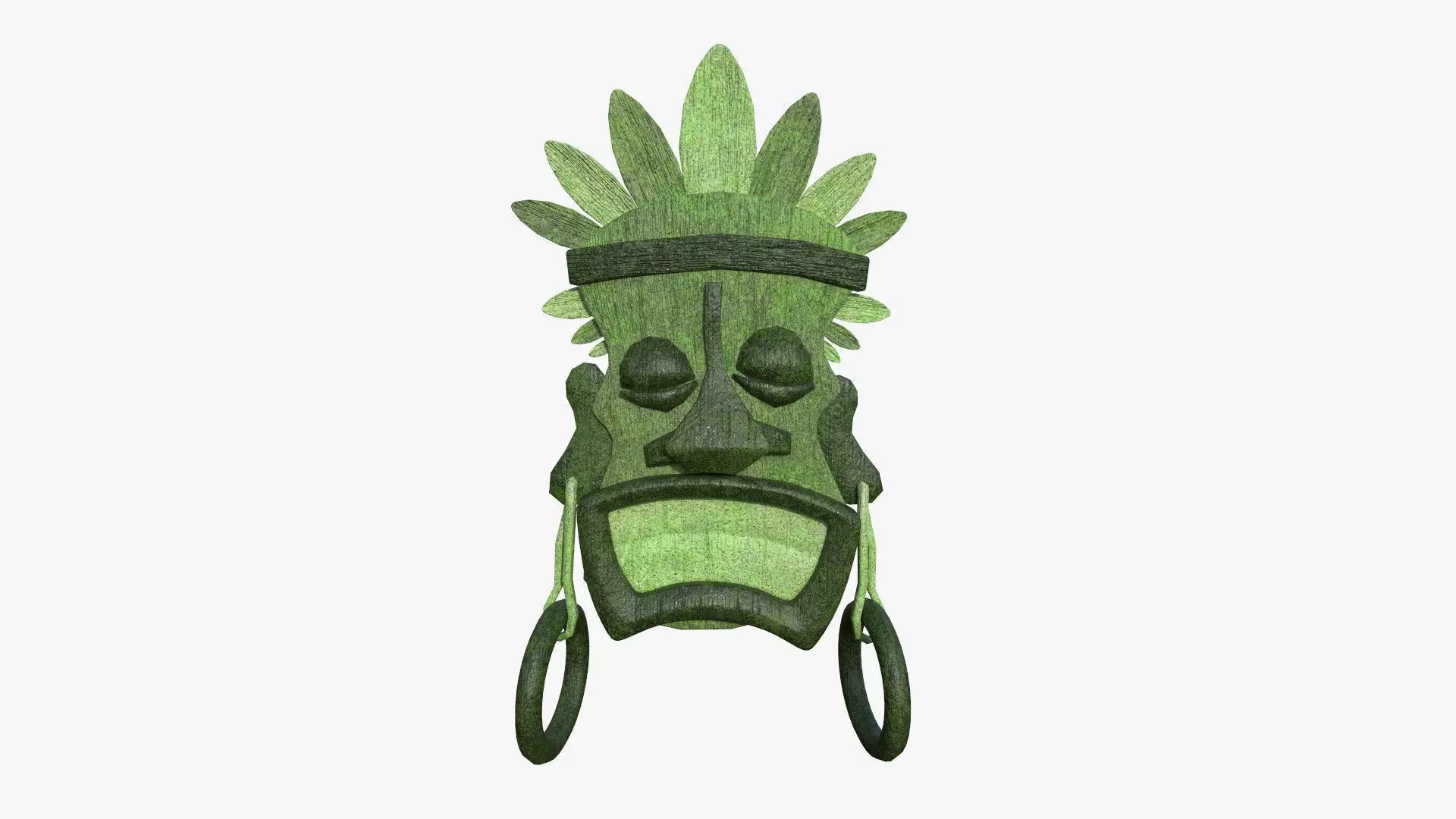 Tribal Mask J10 Full Mud - Costume Character Design Low-poly 3D model_0