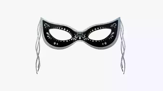 Carnival Mask A01 Black Silver - Costume Character Design Low-poly 3D model