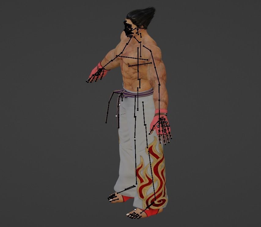  Realistic Fully Rigged Kazuya Mishima 3D Character Model 3D model_4