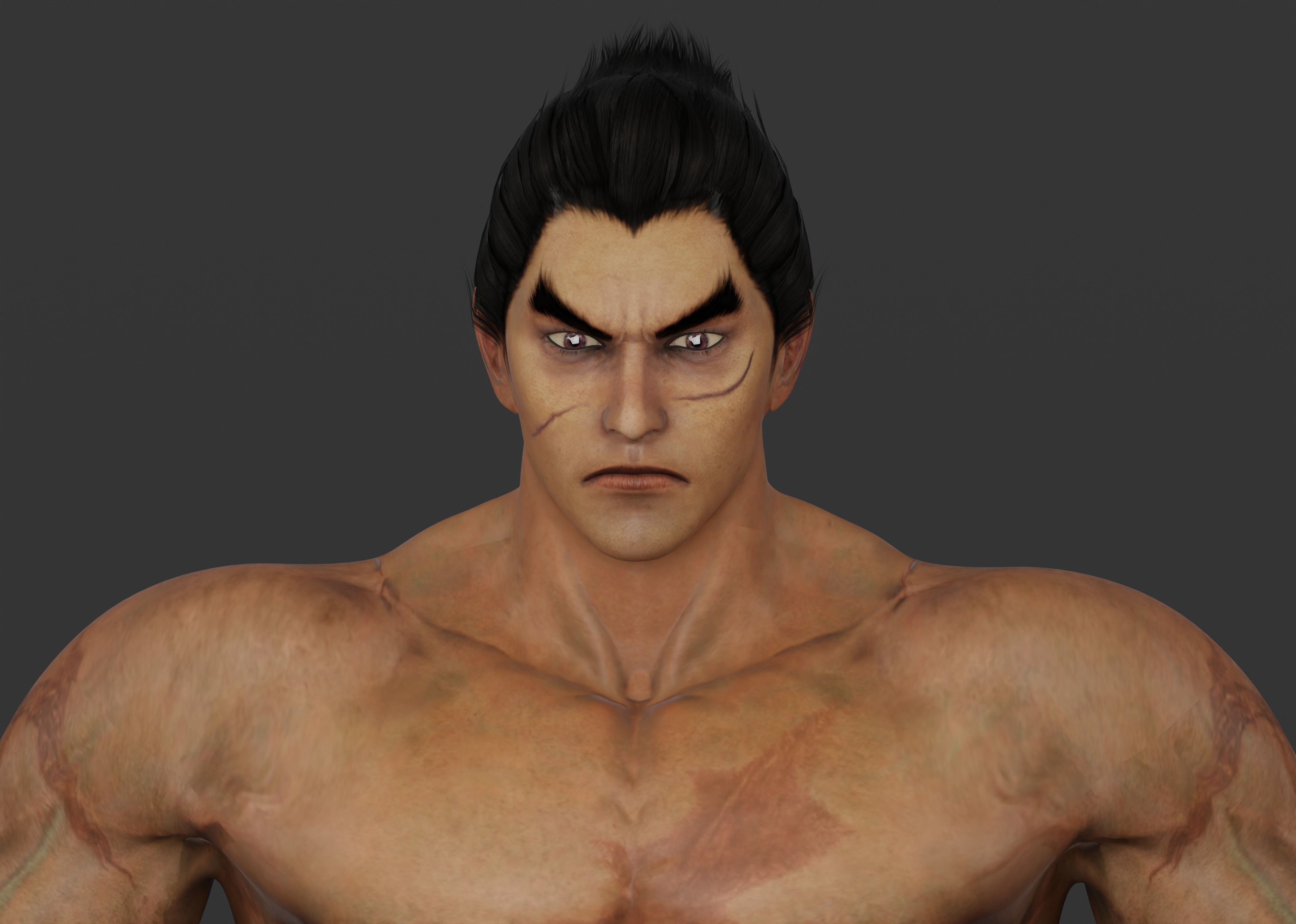  Realistic Fully Rigged Kazuya Mishima 3D Character Model 3D model_2