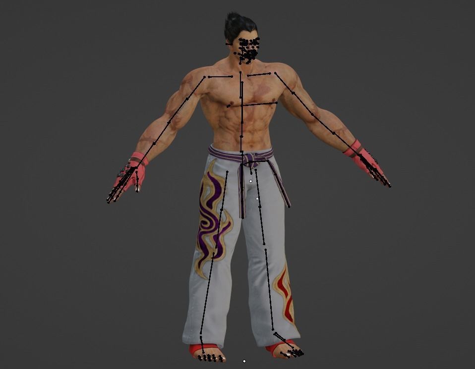  Realistic Fully Rigged Kazuya Mishima 3D Character Model 3D model_3