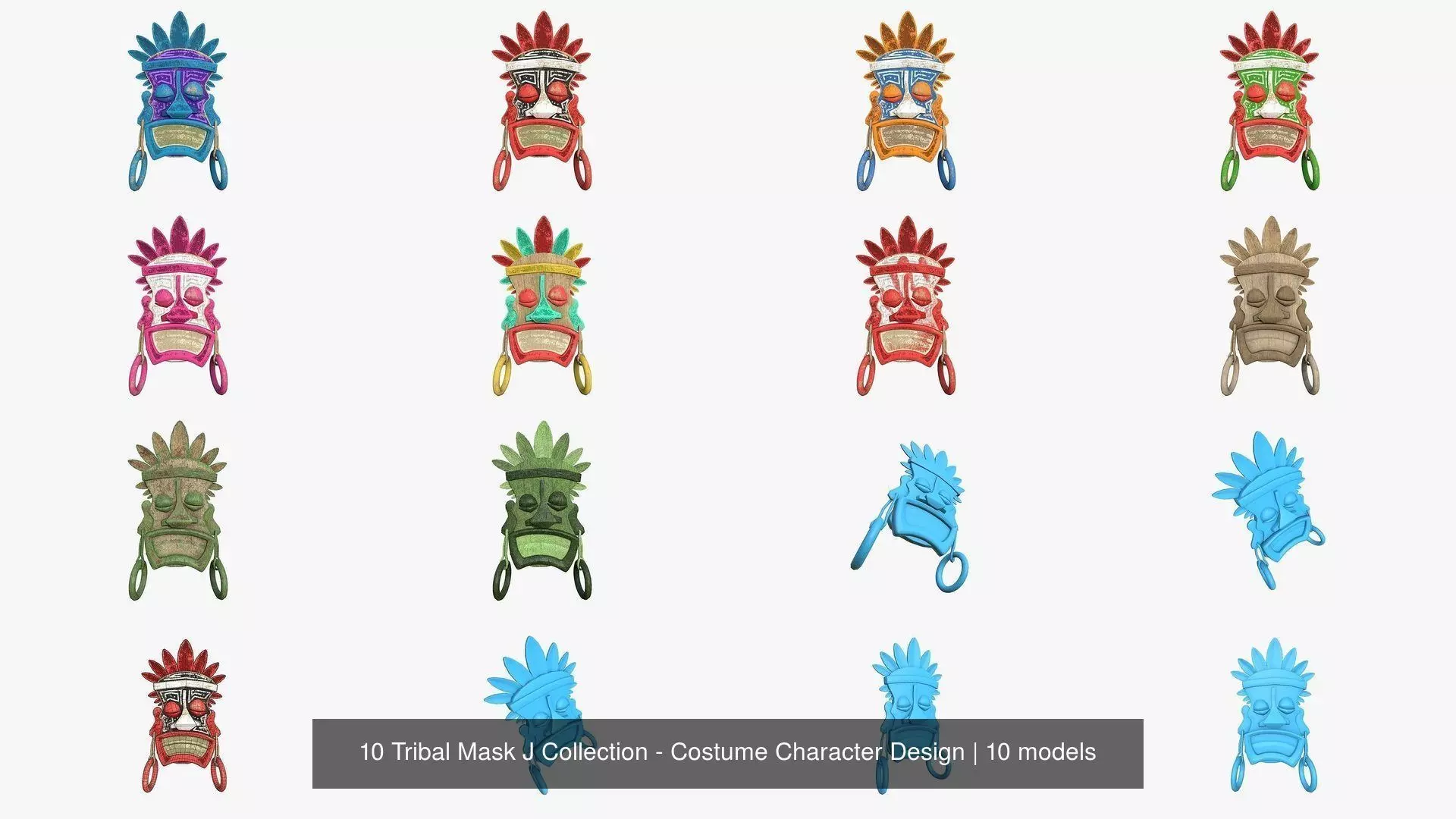10 Tribal Mask J Collection - Costume Character Design _1