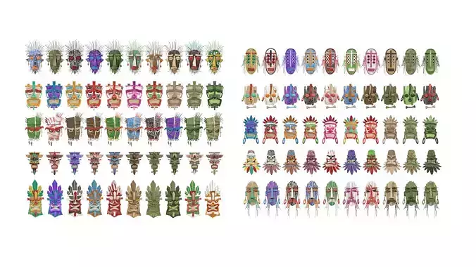 100 Tribal Masks Super Collection - Costume Character Design 