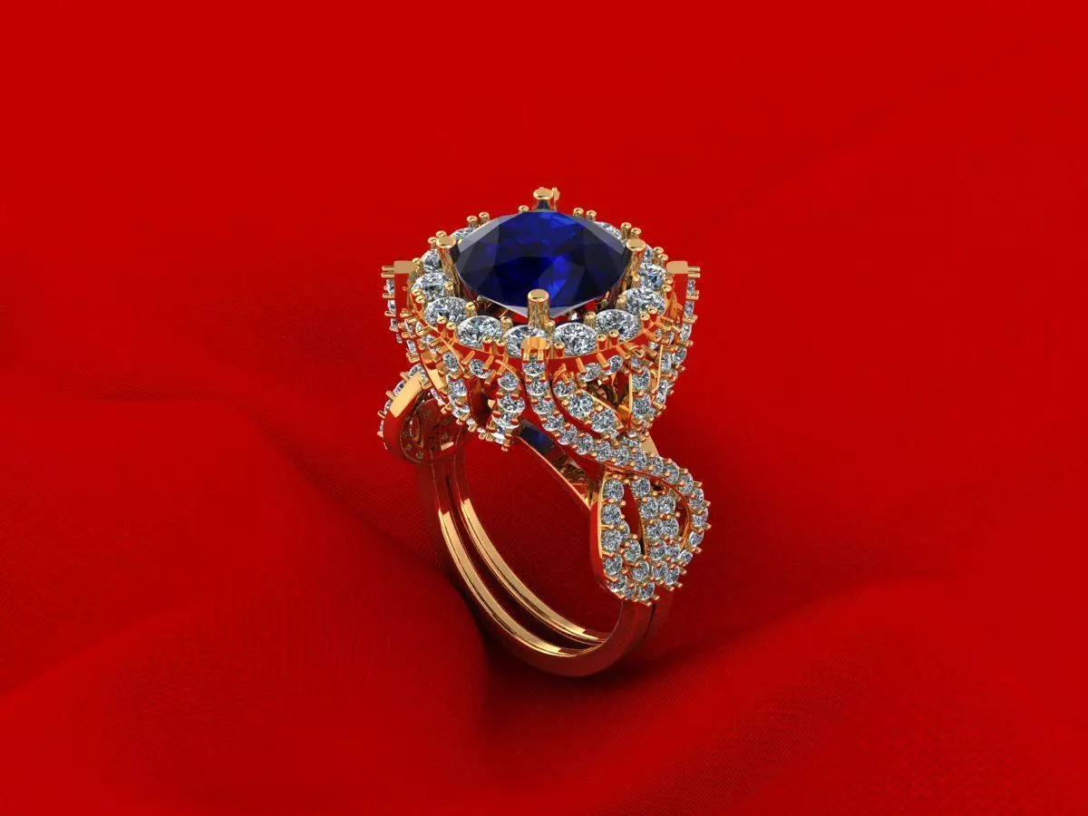 Creative Round Stone Ring R8 3D print model_0