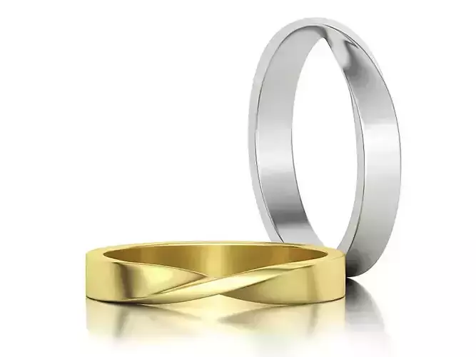 Mobius Wedding Band Ring 3p5 mm wide band 3dmodel 3D print model