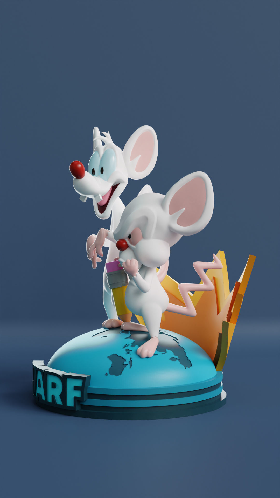 Pinky and the brain 3D print model_6