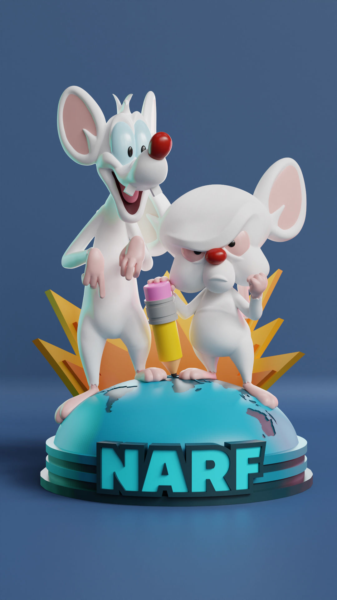 Pinky and the brain 3D print model_5
