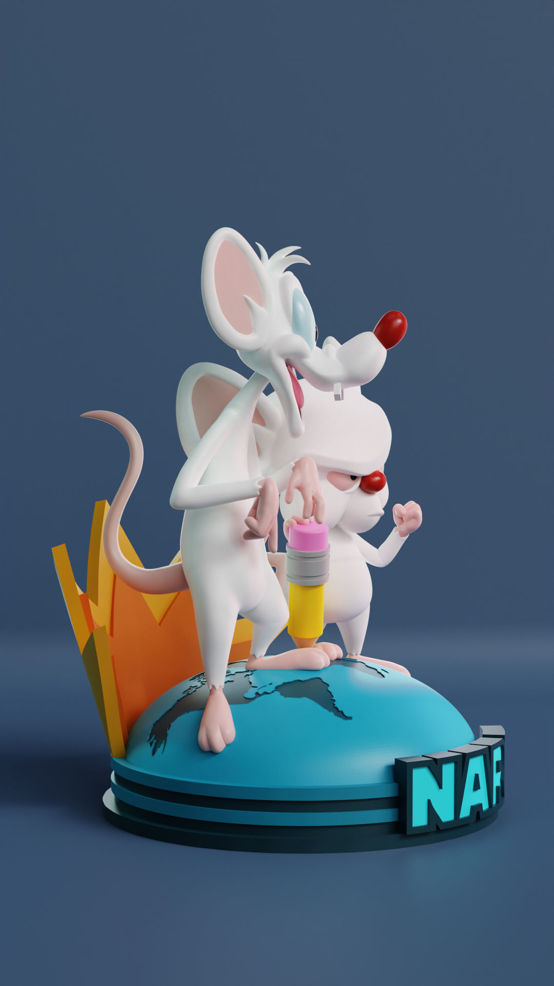 Pinky and the brain 3D print model_4