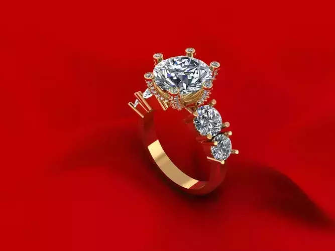 Solitaire Precious Ring  3D print model