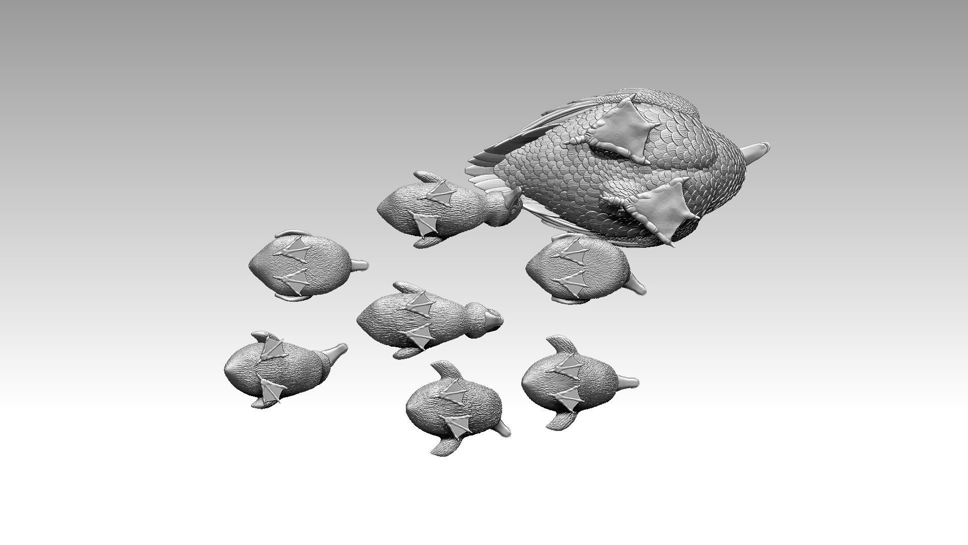 duckling duck 3D print model_9