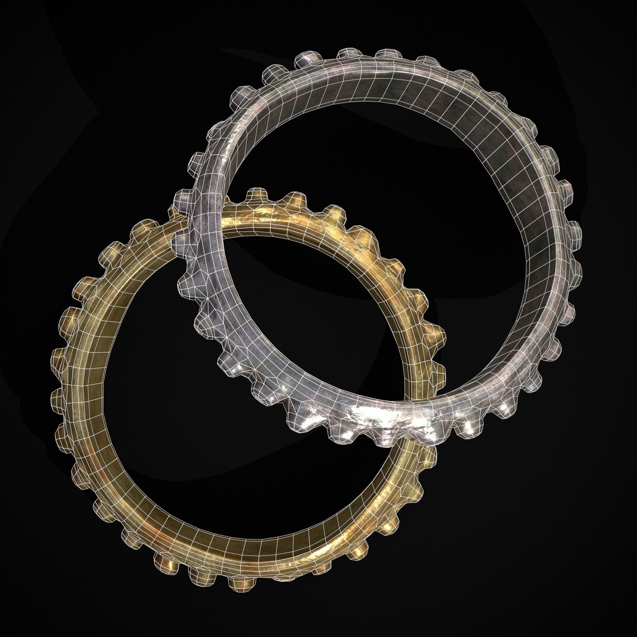 Beaded Roman Ring Low-poly 3D model_4