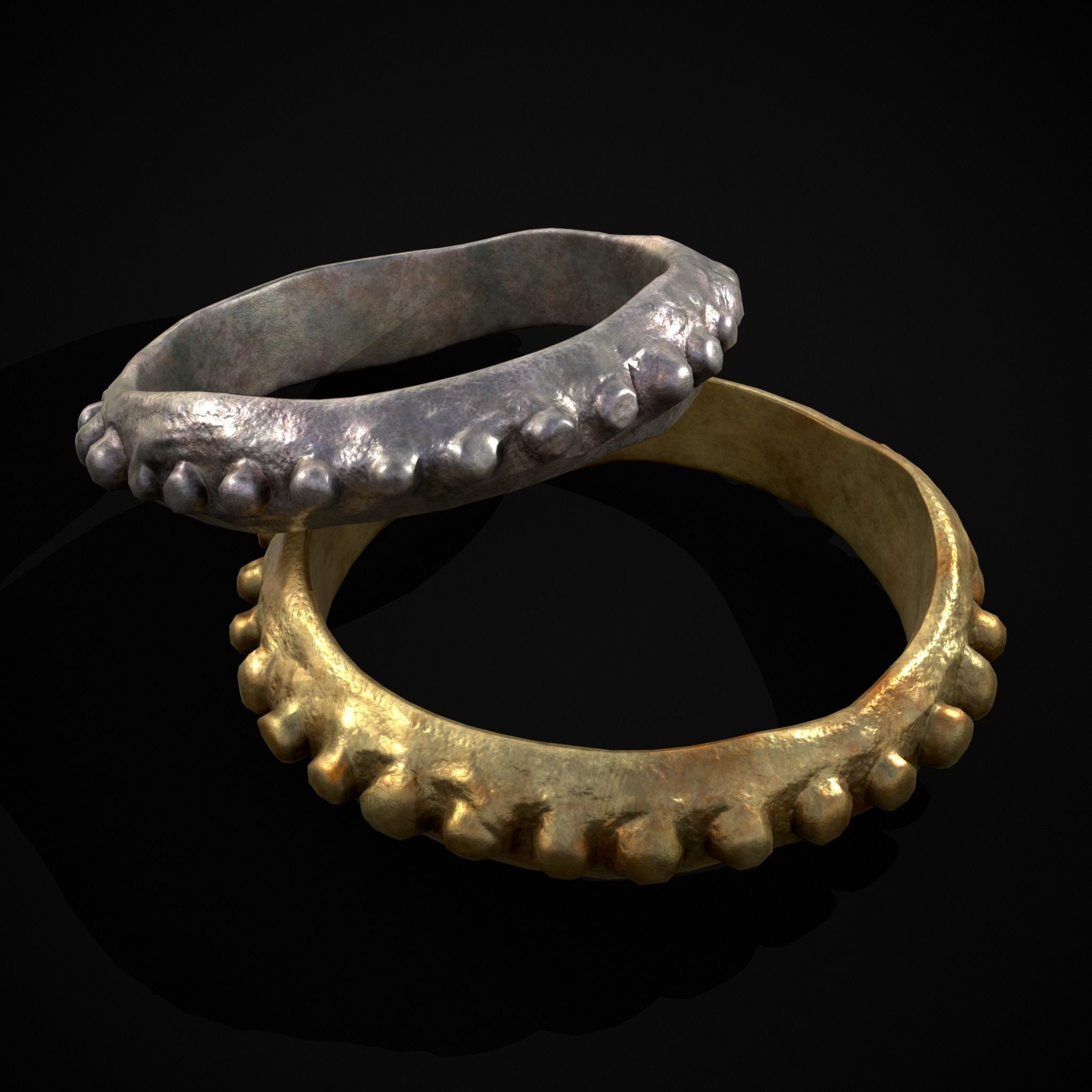 Beaded Roman Ring Low-poly 3D model_19
