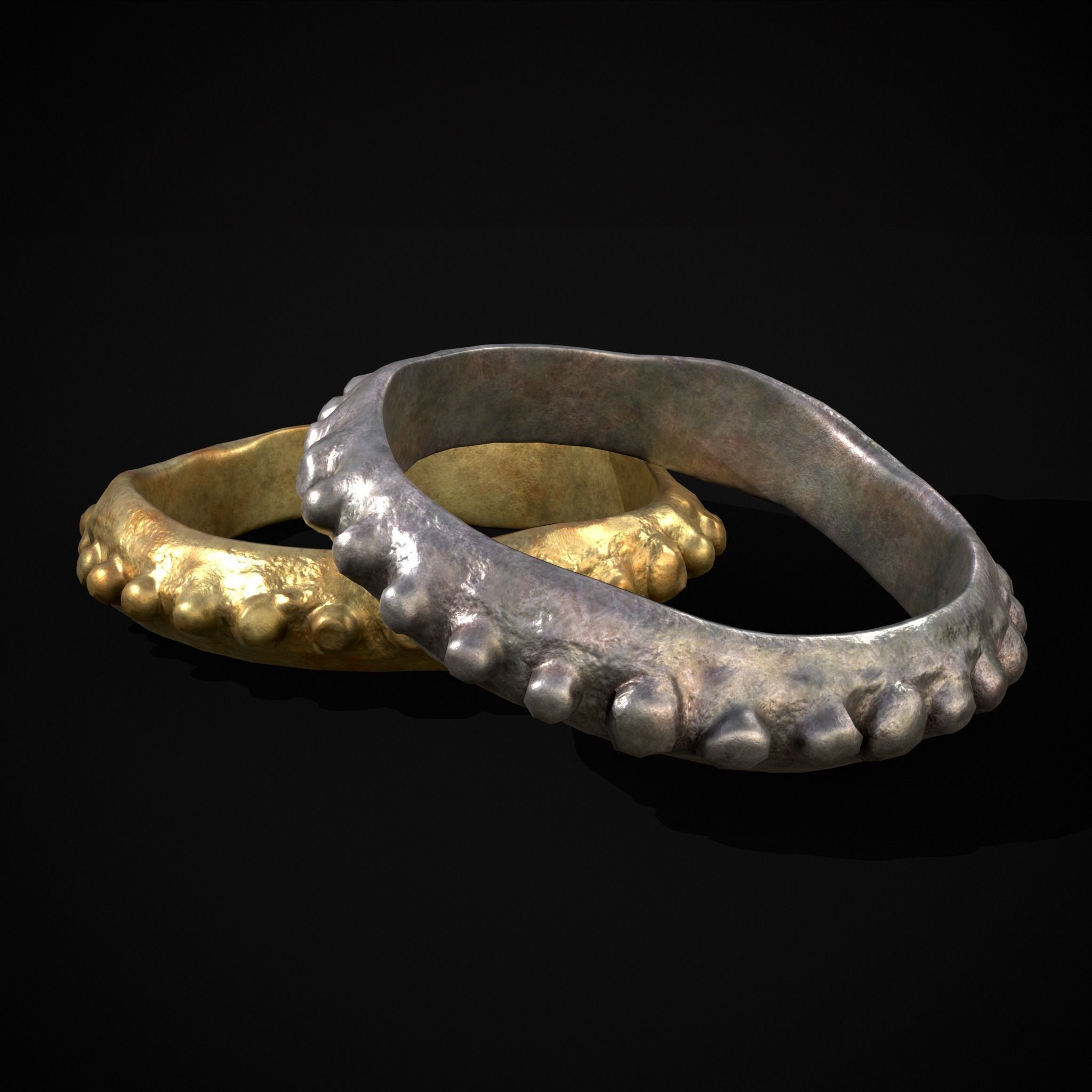 Beaded Roman Ring Low-poly 3D model_15