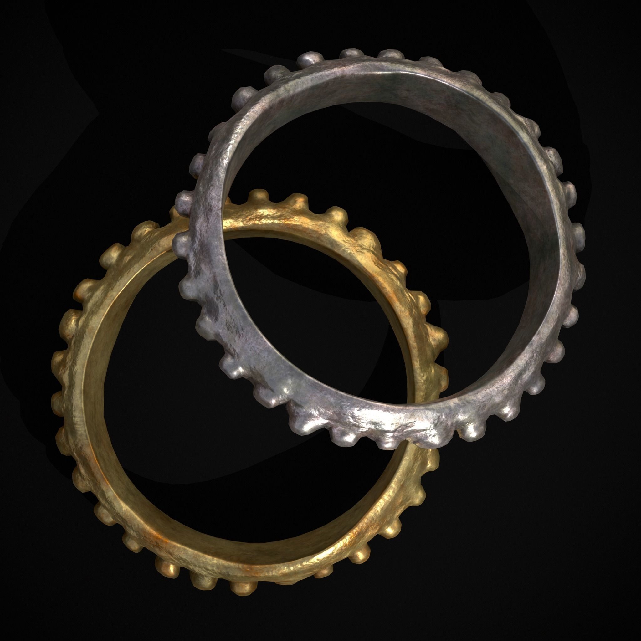 Beaded Roman Ring Low-poly 3D model_3