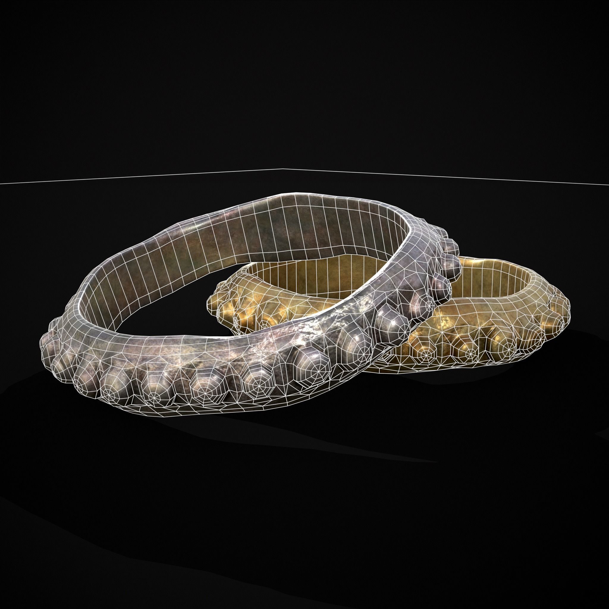 Beaded Roman Ring Low-poly 3D model_14
