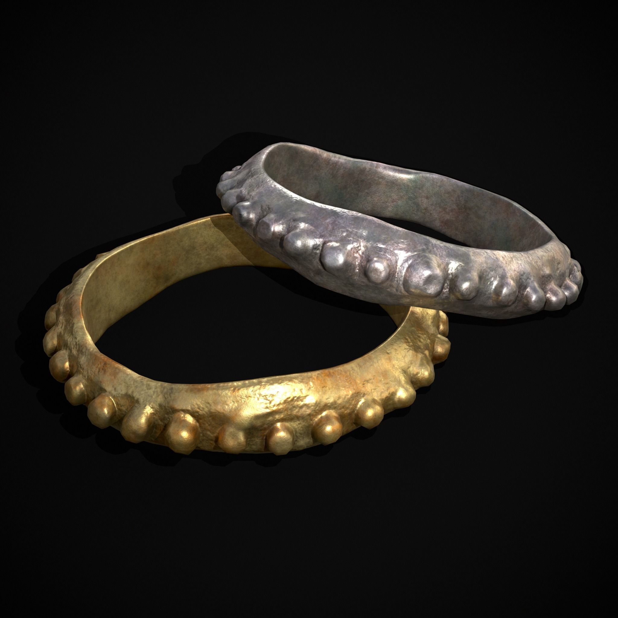 Beaded Roman Ring Low-poly 3D model_9