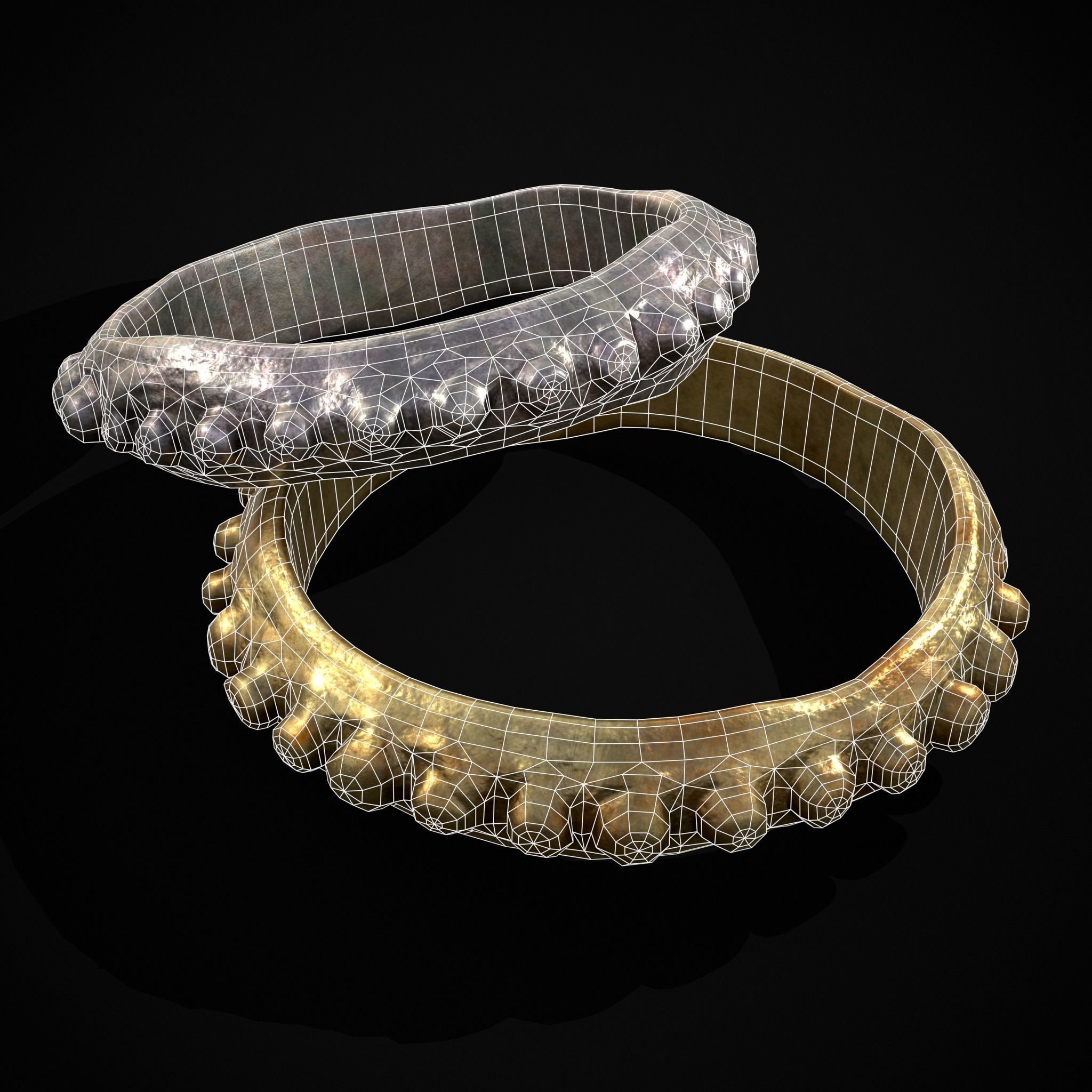 Beaded Roman Ring Low-poly 3D model_2