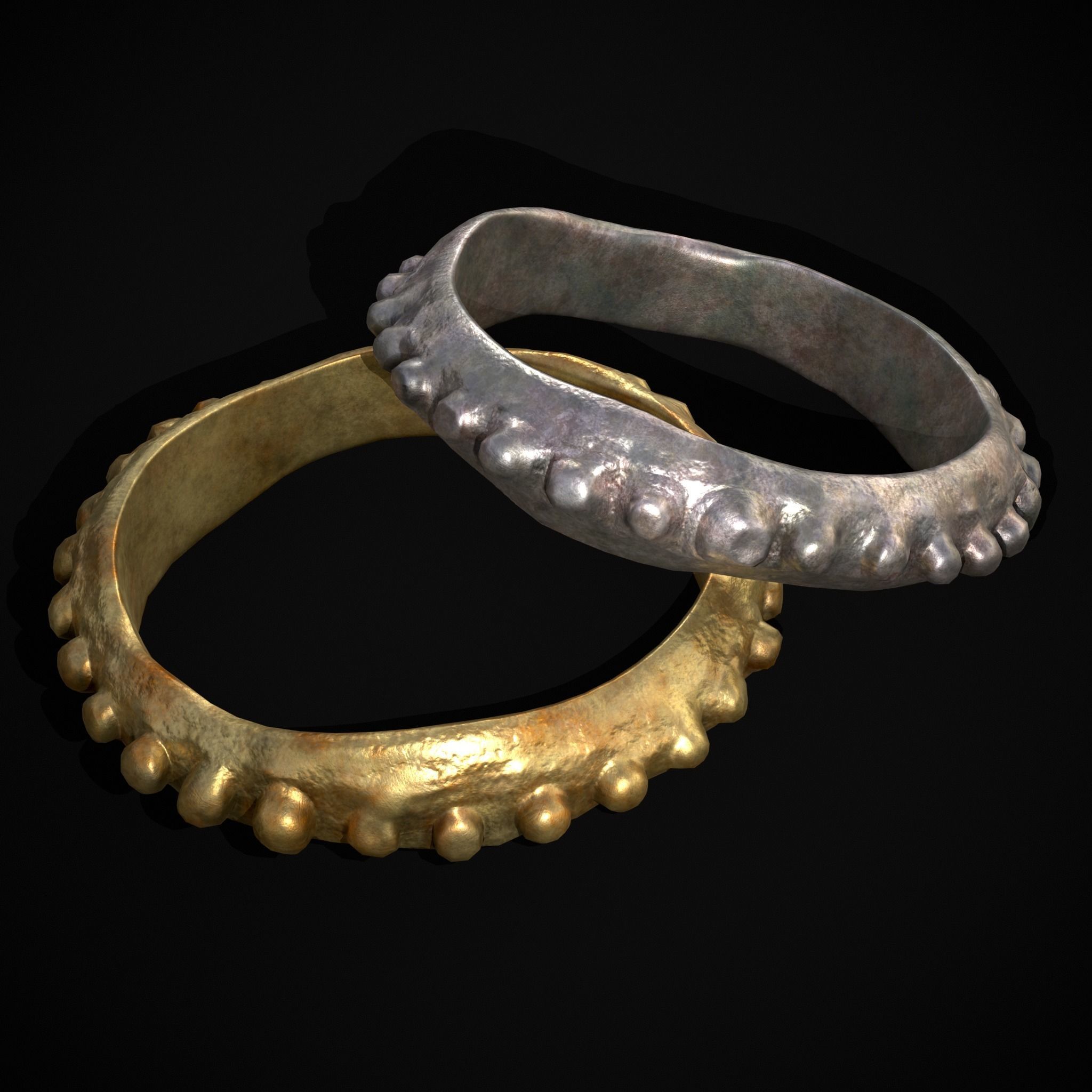 Beaded Roman Ring Low-poly 3D model_17