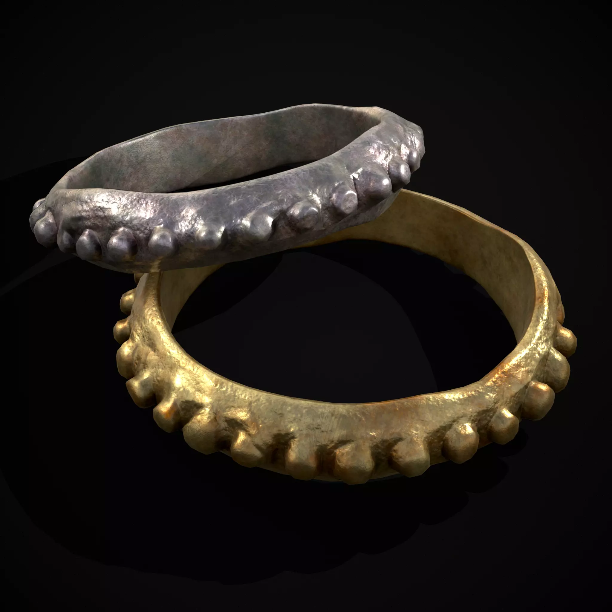 Beaded Roman Ring Low-poly 3D model_0