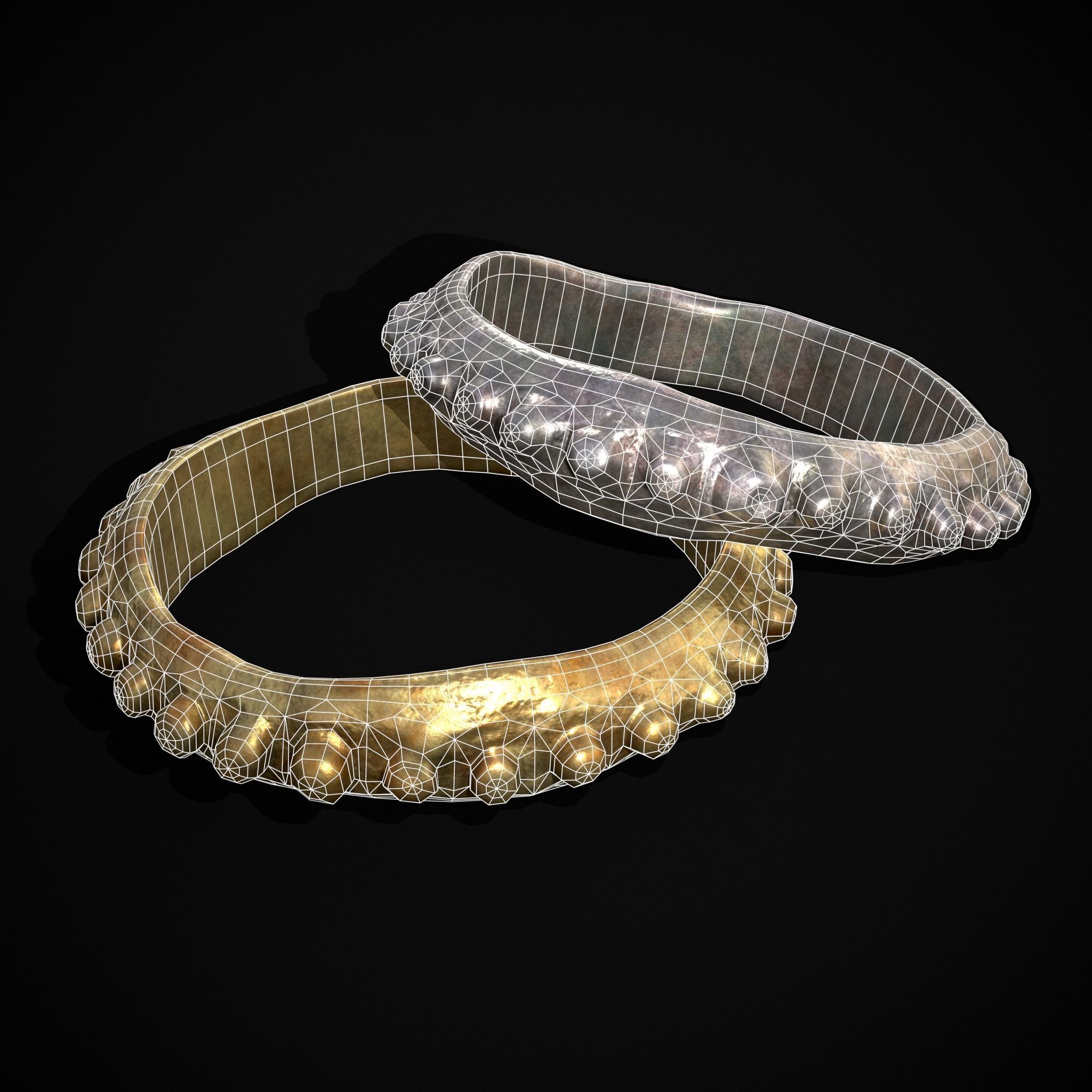 Beaded Roman Ring Low-poly 3D model_10