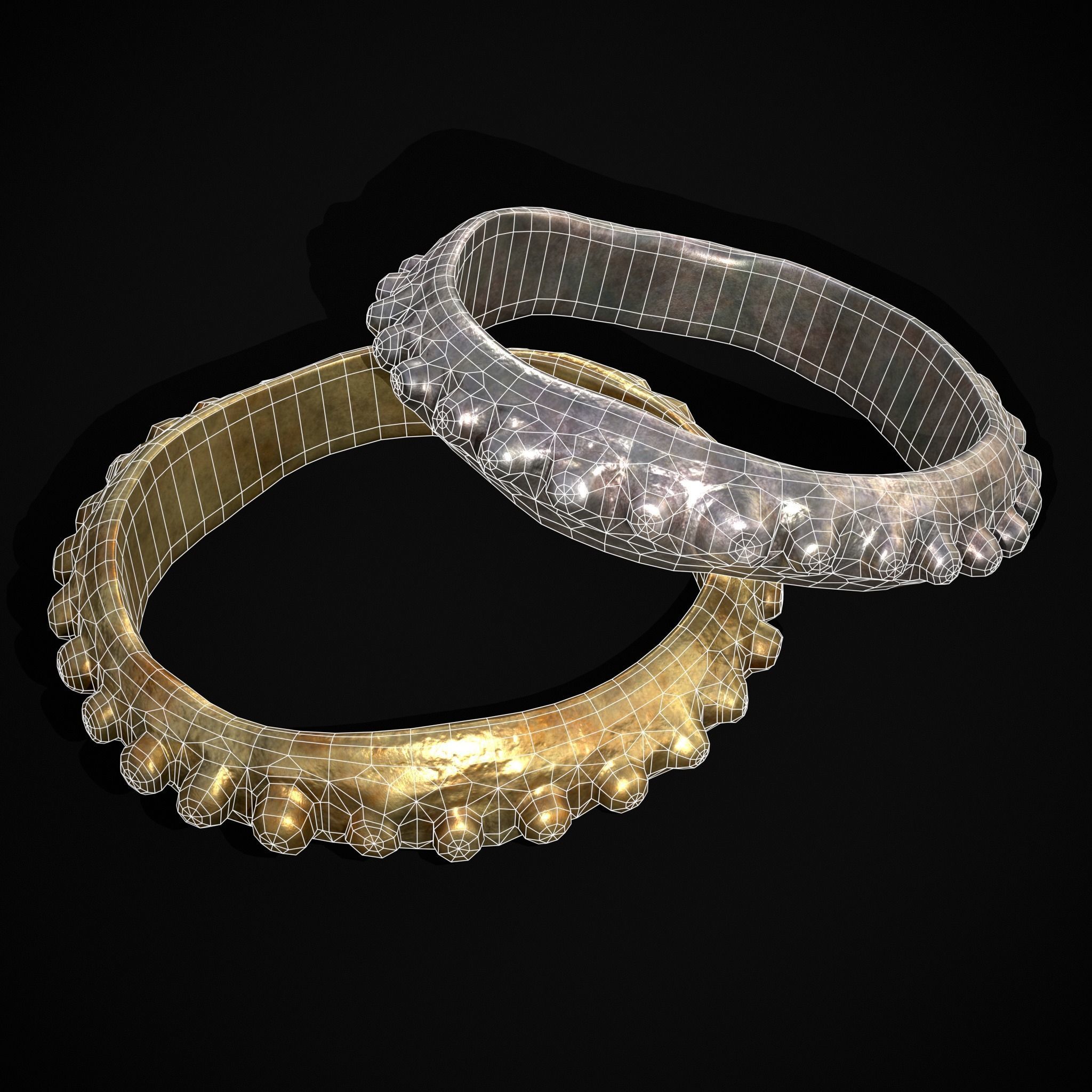 Beaded Roman Ring Low-poly 3D model_18