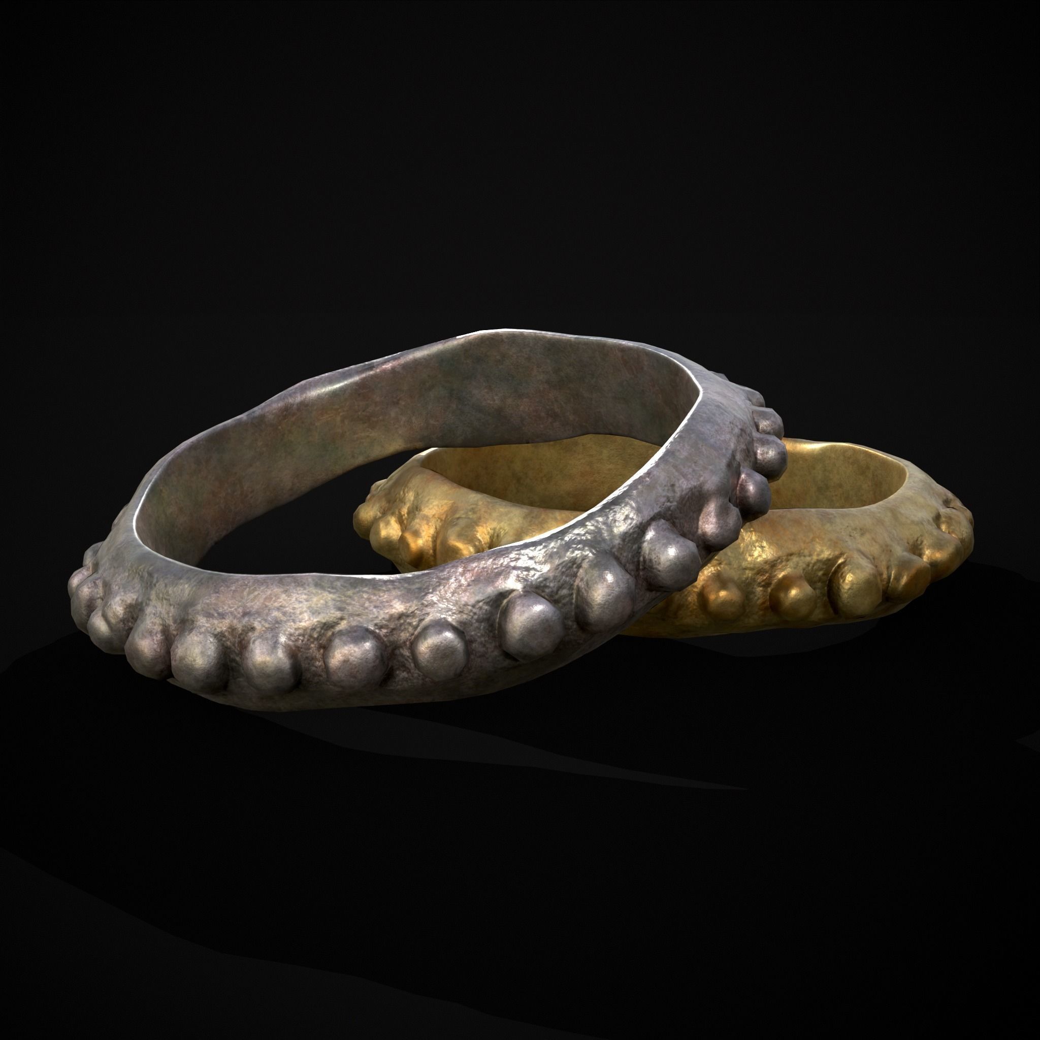 Beaded Roman Ring Low-poly 3D model_13