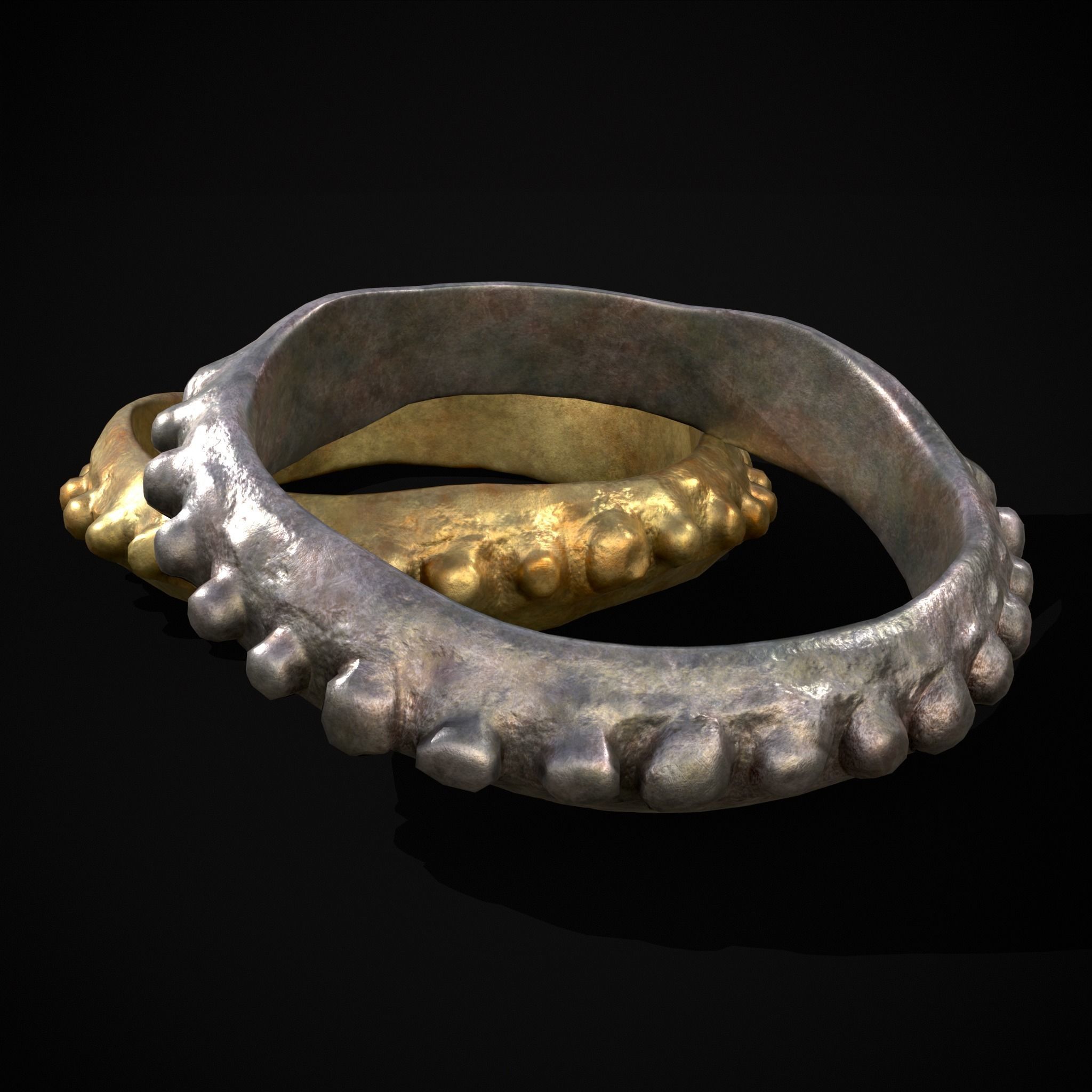 Beaded Roman Ring Low-poly 3D model_7