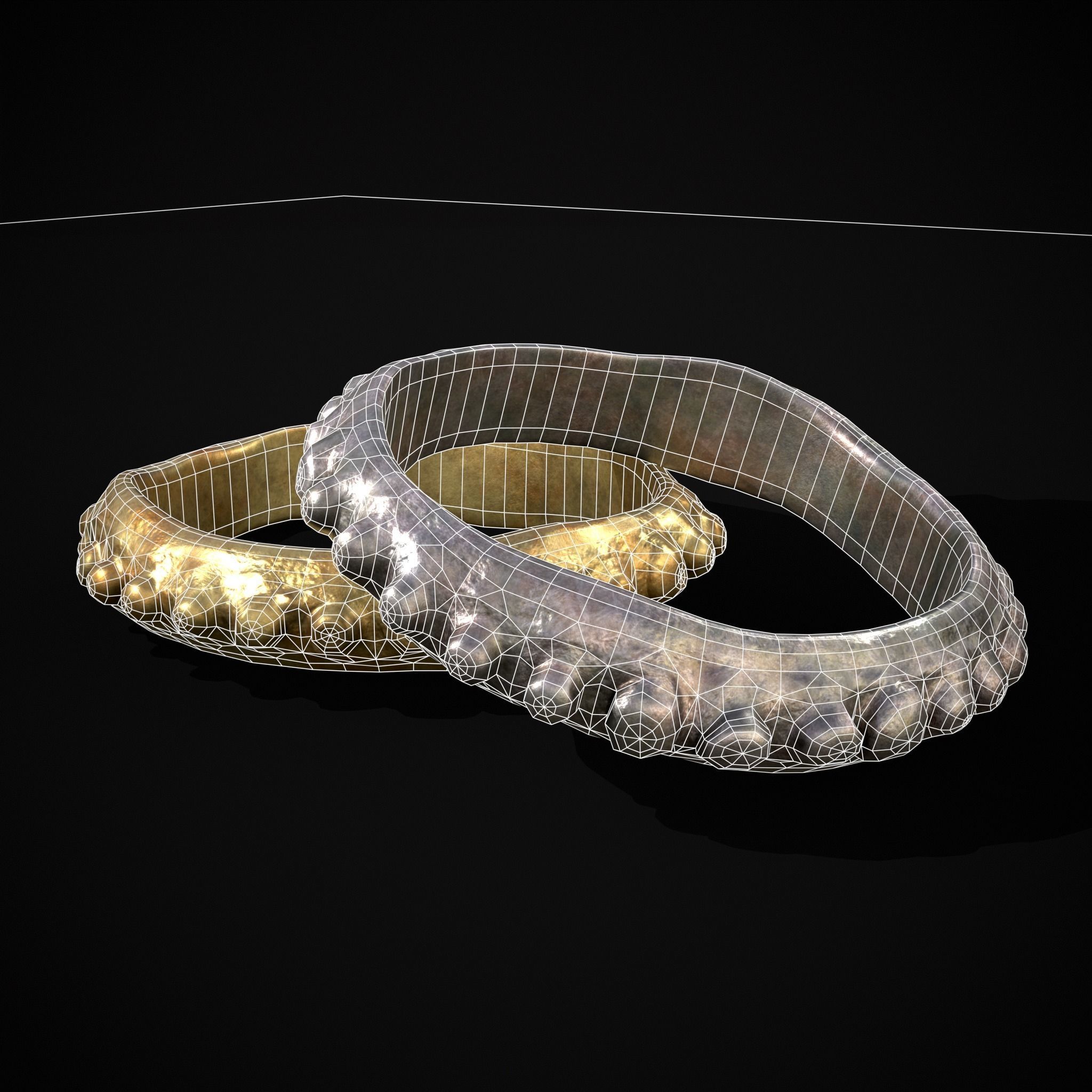 Beaded Roman Ring Low-poly 3D model_16