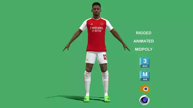 3D Rigged Jurrien Timber EPL 2024 3D model