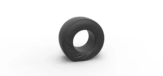 Dragster rear tire during start Scale 1 to 25 3D print model