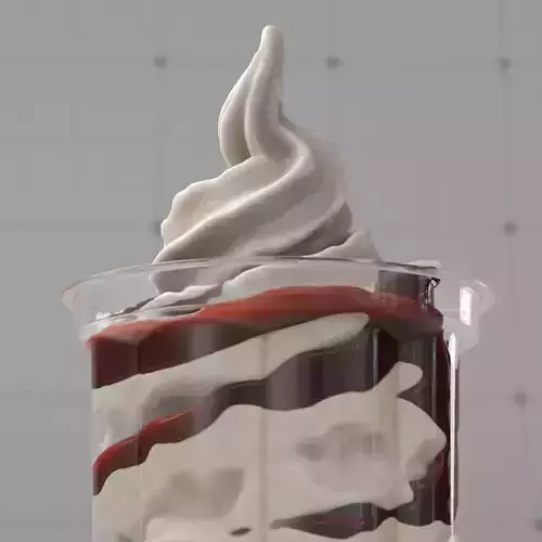 Soft Serve Sundae Ice Cream 3D model