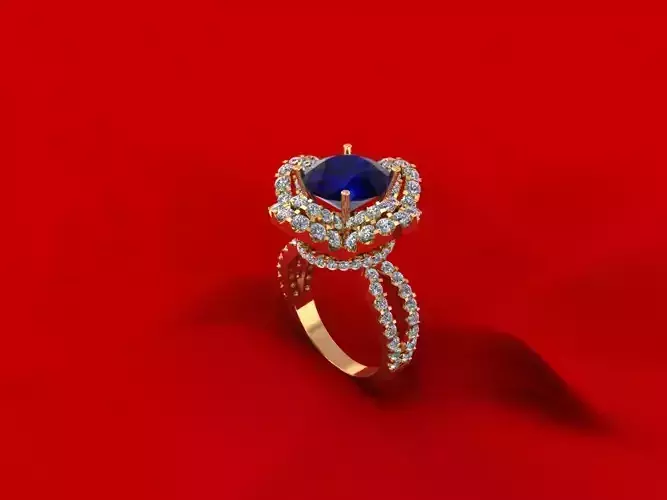 Gemstone Flower Ring R7