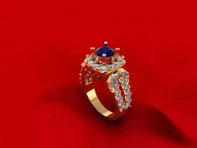 Side Stone Diamond Ring R7