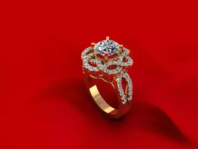 Diamond Flower Ring R6