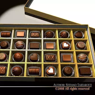 Chocolates collection heart shaped box with bow