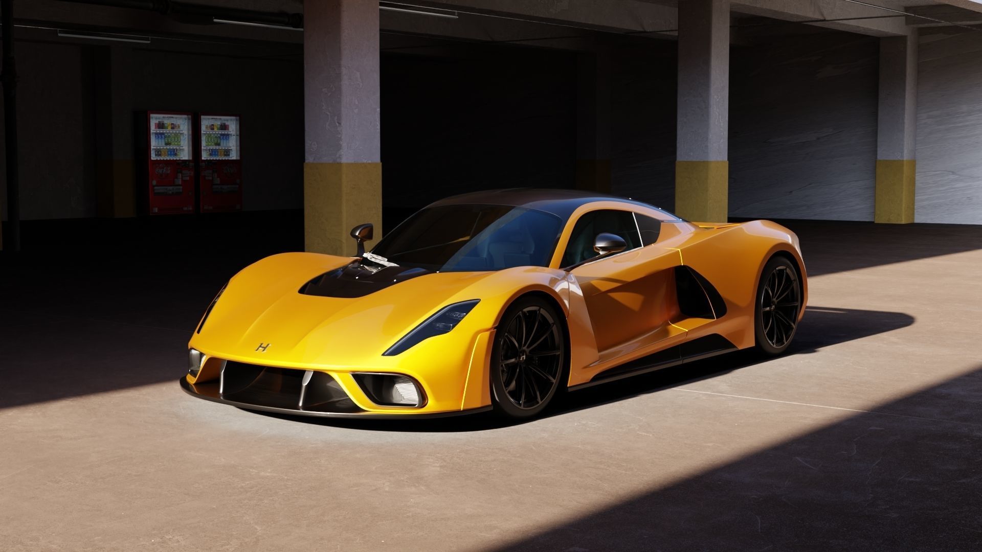 Realistic Parking Lot Low-poly 3D model_3