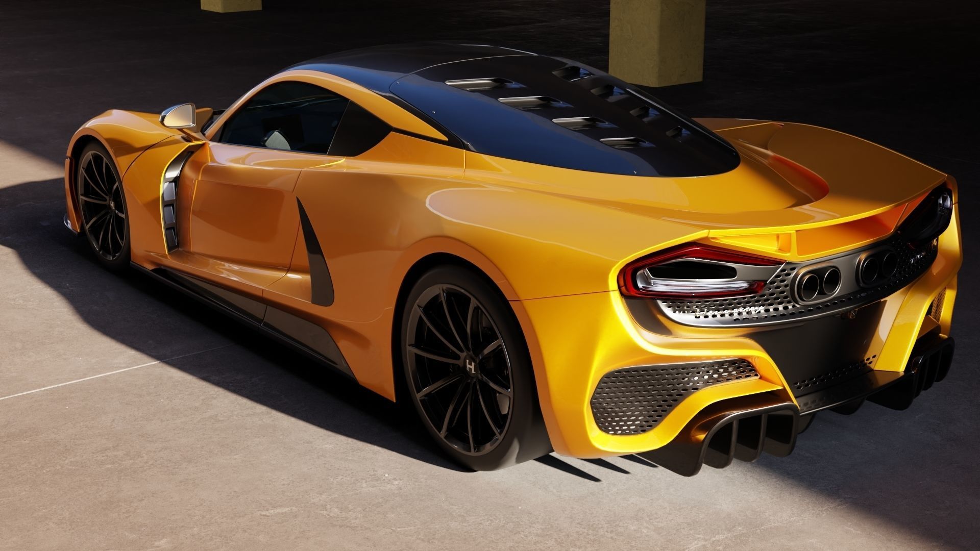 Realistic Parking Lot Low-poly 3D model_5