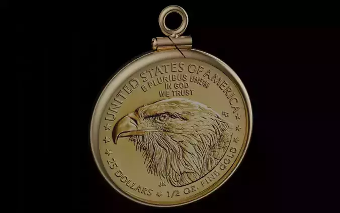 1 10th oz gold American eagle Britannia coin frame mount bezel