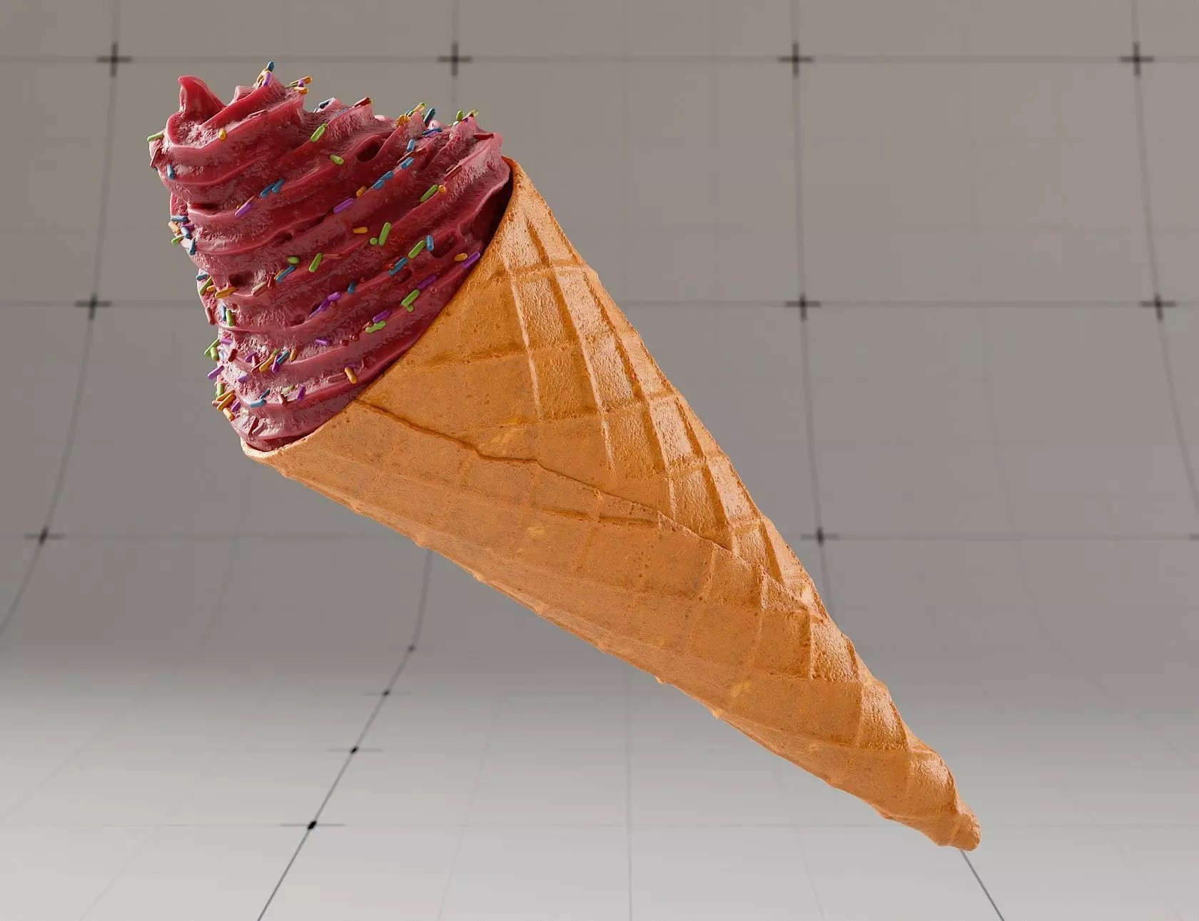 Soft Serve Ice Cream Cone 3D model