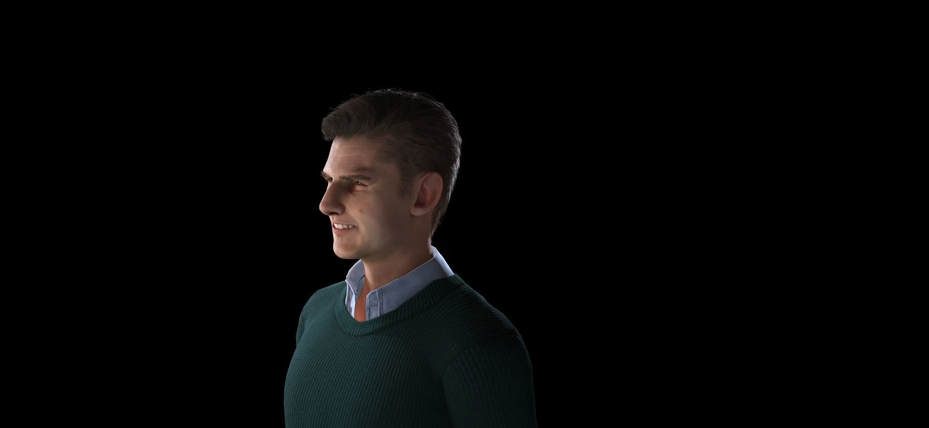Tom Cruise character Low-poly 3D model_3