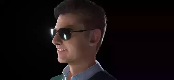 Tom Cruise character Low-poly 3D model