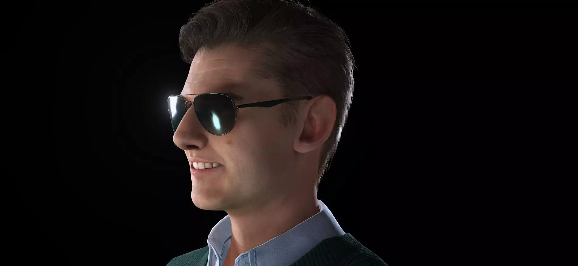 Tom Cruise character Low-poly 3D model_0