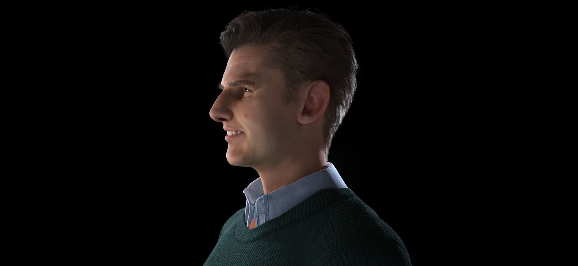 Tom Cruise character Low-poly 3D model_5