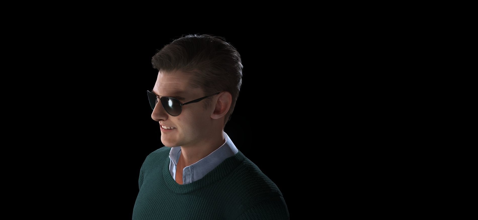 Tom Cruise character Low-poly 3D model_4