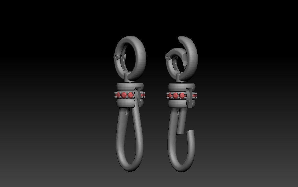 Lobster spring lock clasp 3D print model_1