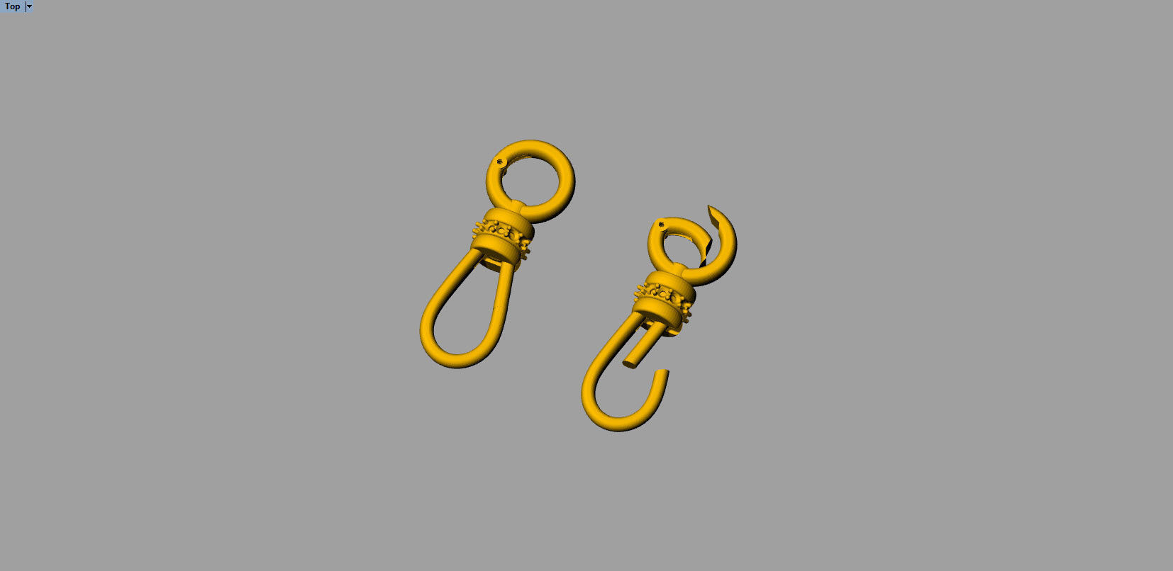 Lobster spring lock clasp 3D print model_6