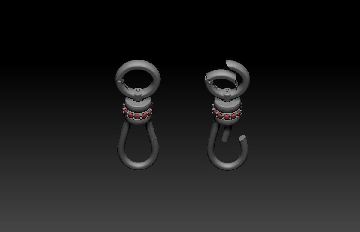 Lobster spring lock clasp 3D print model_11