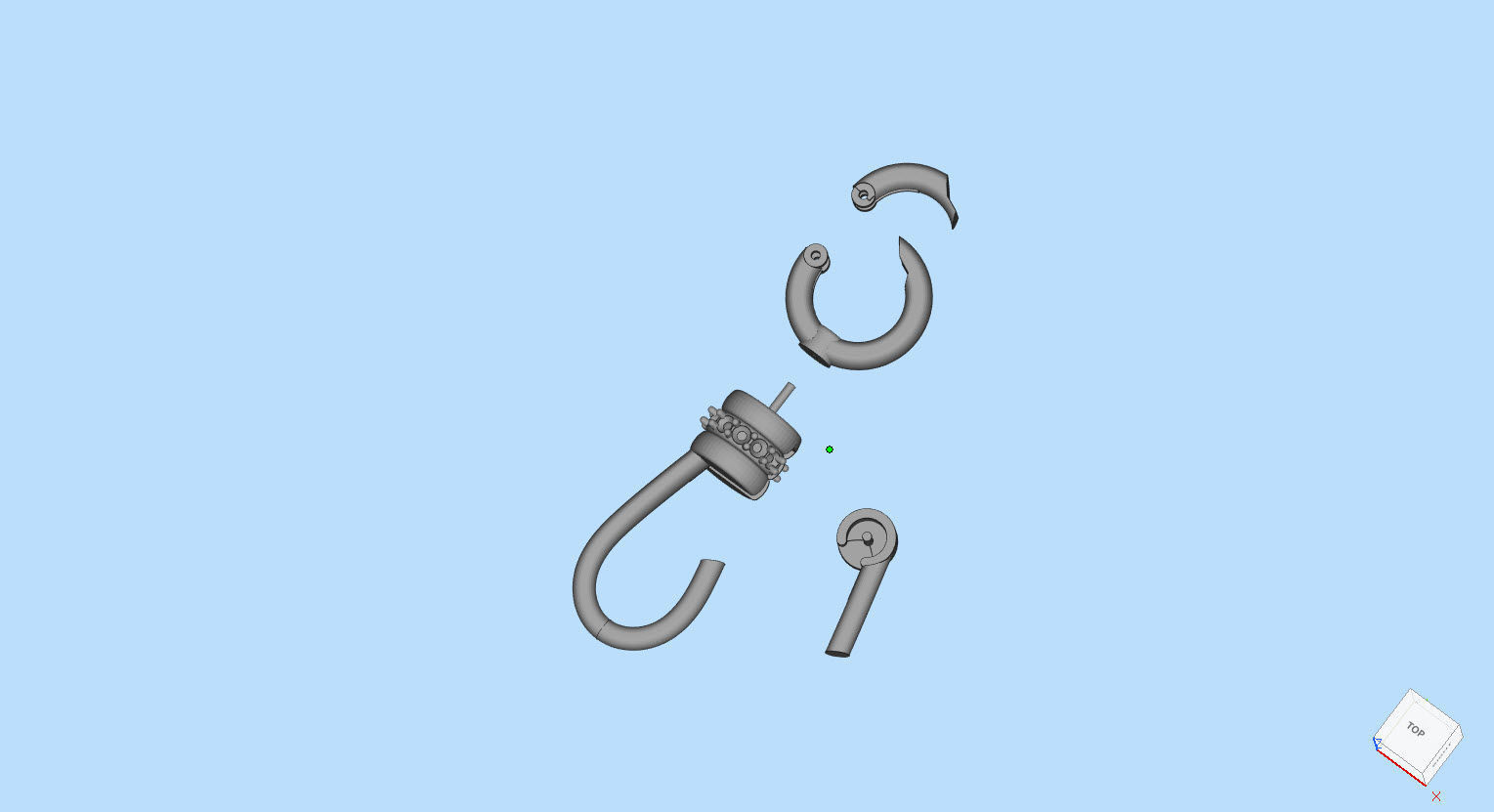 Lobster spring lock clasp 3D print model_4